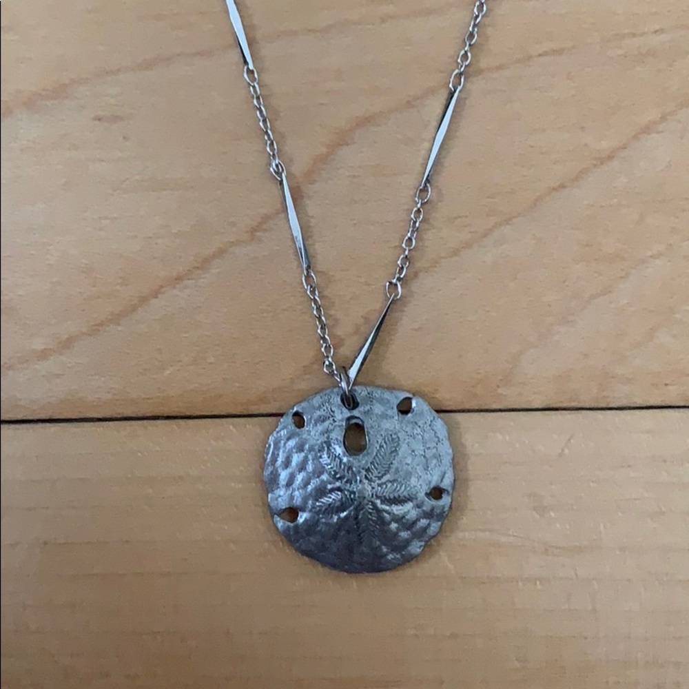 Sliver sand dollar necklace
